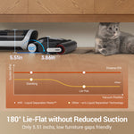 Cargar imagen en el visor de la galería, Dreame H14 vacuum with lie-flat feature measuring 5.51 inches for low furniture access.