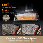 Load image into Gallery viewer, Dreame H14 vacuum showcasing 140°F hot water self-cleaning feature with brush results.
