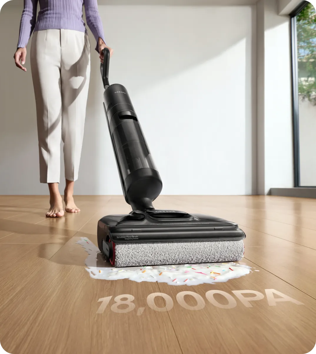 Unmatched 18,000Pa Suction for Wet &amp; Dry Cleaning