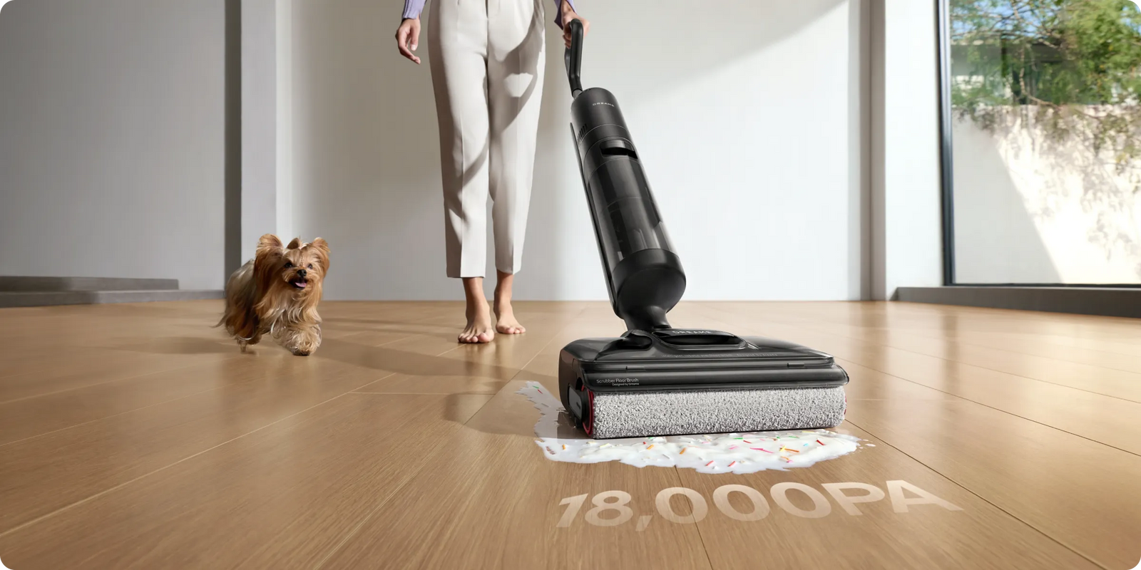 Unmatched 18,000Pa Suction for Wet &amp; Dry Cleaning